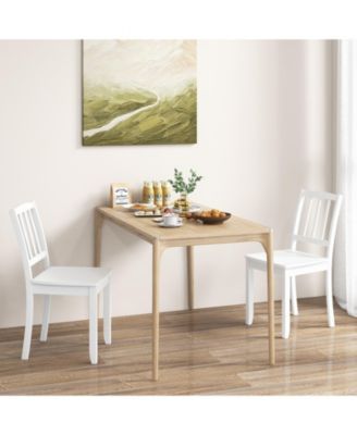 Wood Dining Chair Set of 2 with Rubber Wood Legs