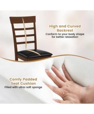 Wooden Dining Chair with Rubber Wood Frame Set of 2