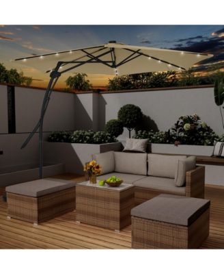 10ft Outdoor Patio Cantilever Umbrella with Waterproof and UV Resistant