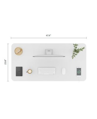 EG9W-E, Electric Height Adjustable Glass Top Standing Desk, Black