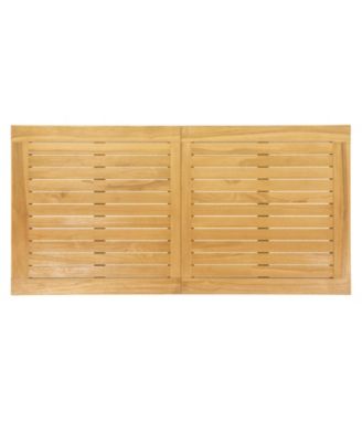 Indoor Outdoor Teak Wood Slatted Tabletop Panel Board Split in 2 Square