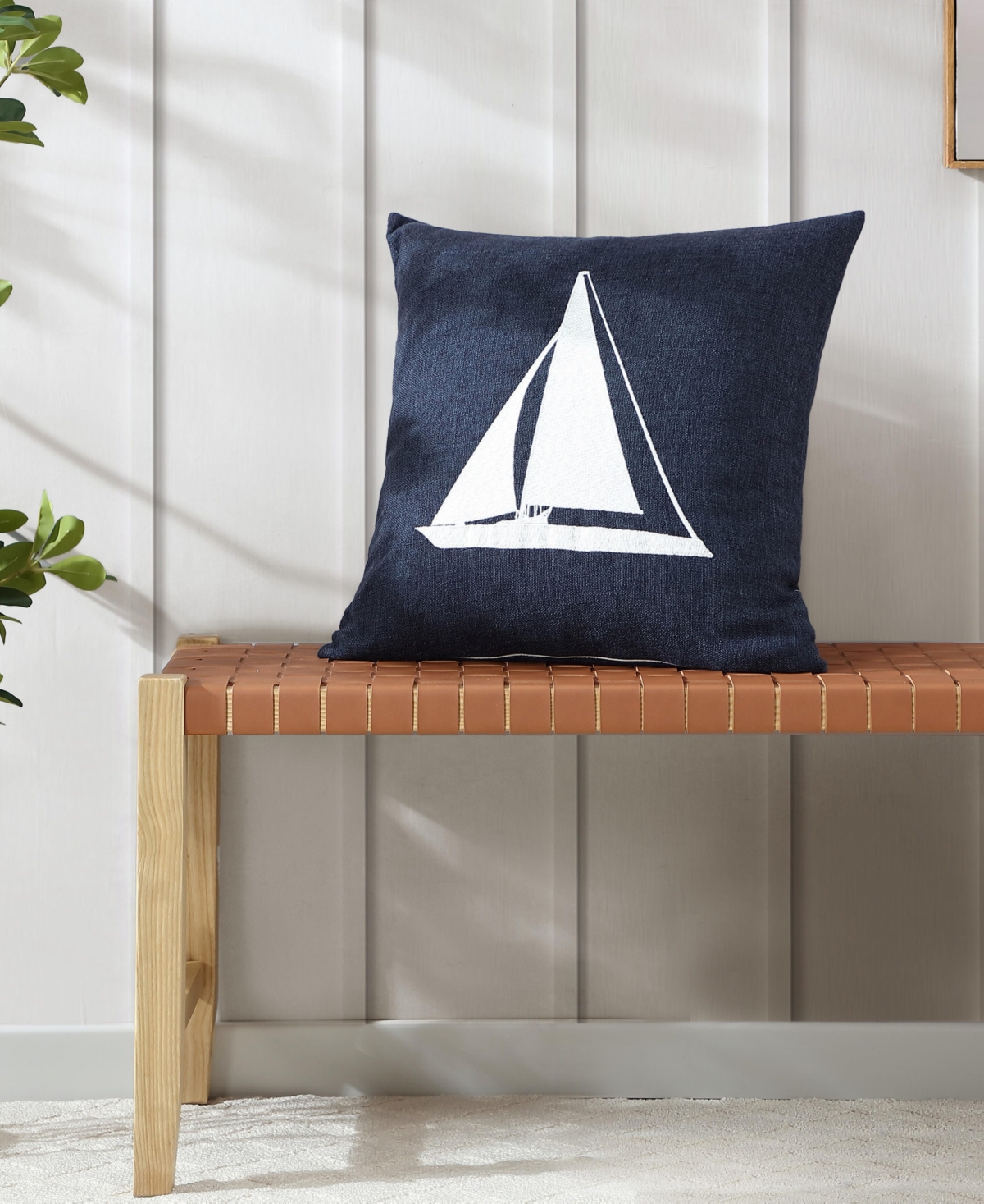 Nautica Sailboat Horizons Navy Decorative Pillow In Navy