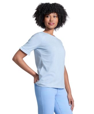 Jones New York Womens Elbow Ruffle Sleeve Crew Neck Top 11390₽