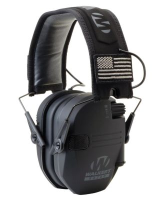 Walker's Razor Slim Electronic Shooting Muffs 3-Pack, Black America Patch