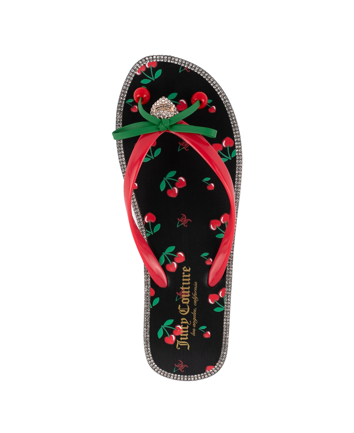 Shop Juicy Couture Women's Slurpy Fruity Flip Flops In Black,cherries