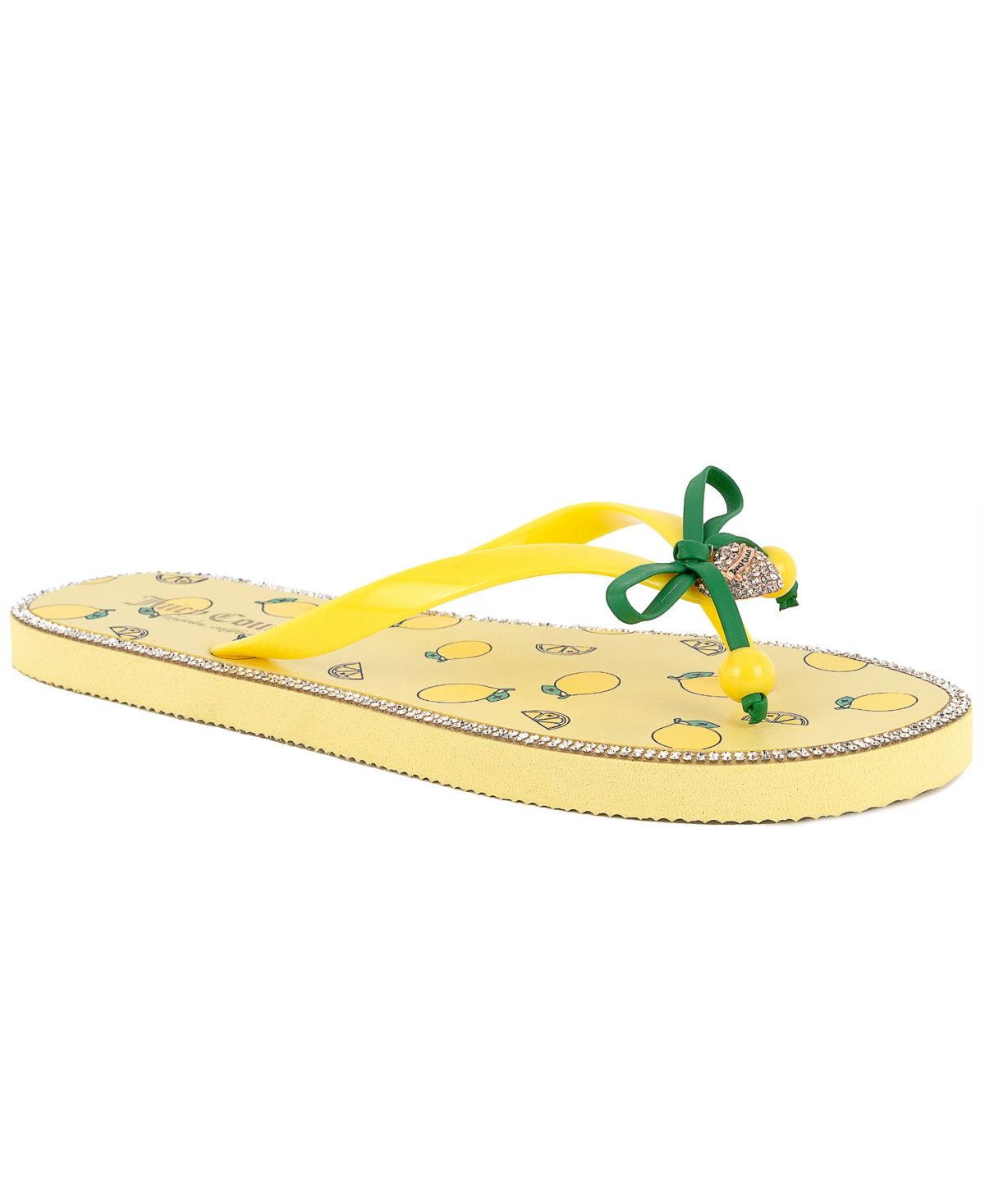 Women's Slurpy Fruity Flip Flops - Yellow, Lemons