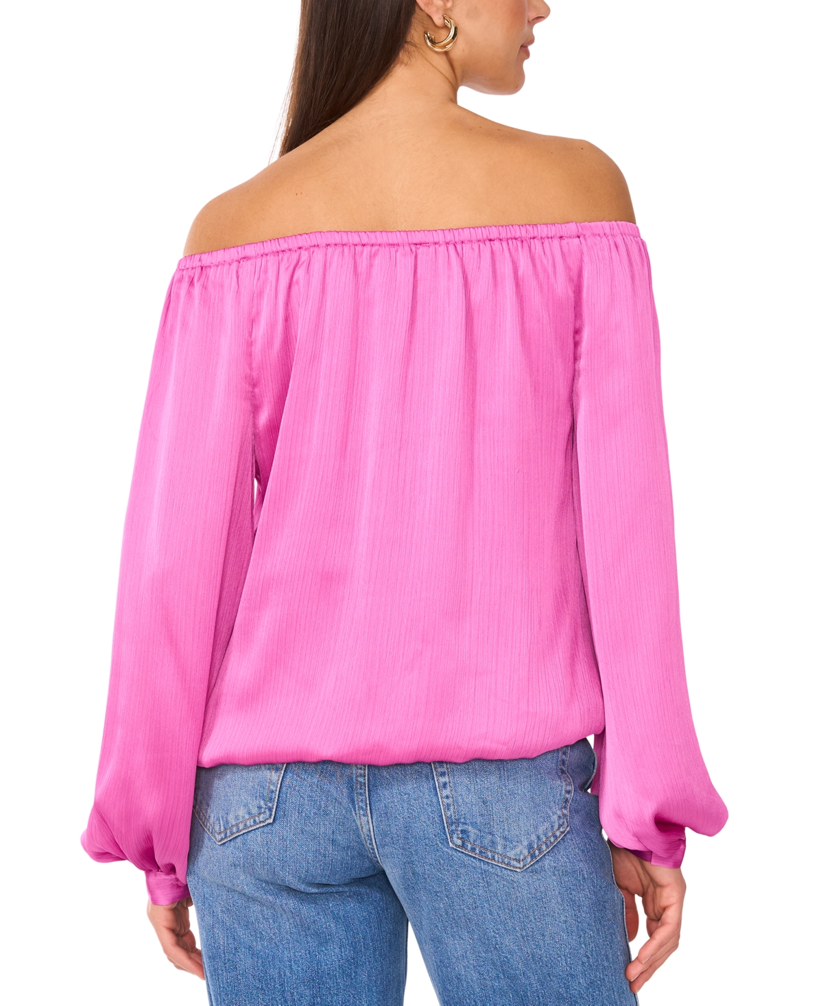 VINCE CAMUTO WOMEN'S OFF-THE-SHOULDER LONG-SLEEVE TIE-FRONT BLOUSE 