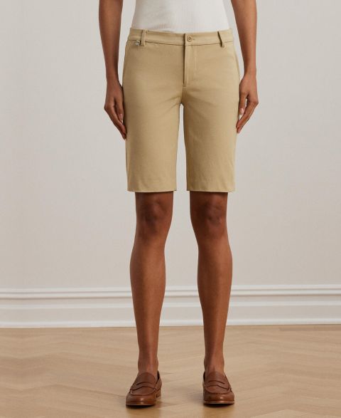 Женские шорты Lauren Ralph Lauren Twill Stretch Bermuda, цвет: Берёзовый рыжевато-коричневый