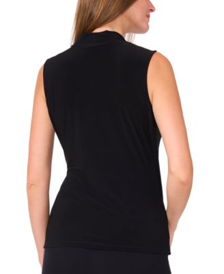 Женский топ без рукавов с V-образным вырезом и драпировкой спереди от MSK