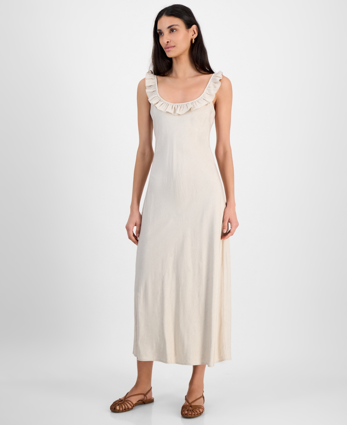 And Now This Women's Ruffle-trim Scoop-neck Slip Dress, Exclusively At Macy's