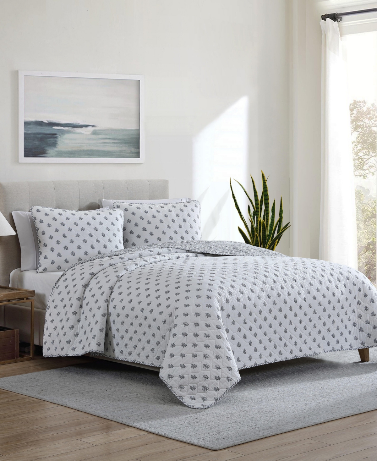 Nautica Coral Beach Reversible 3-Pc. Quilt Set