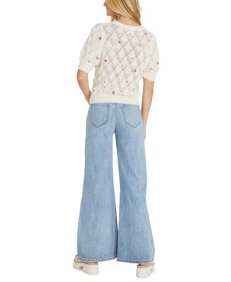 Женский художественный свитер Driftwood с коротким рукавом и пышными рукавами в цветочек 