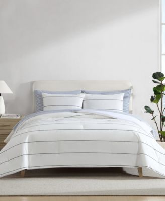 Nautica Naval Stripe Duvet Cover Set In Navy,white