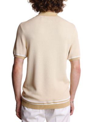 Мужская приталенная рубашка-поло из трикотажа с узором Пейсли и серого цвета, застегивающаяся на пуговицы