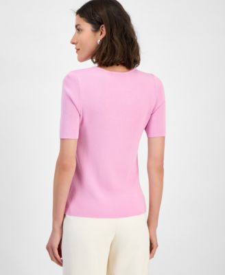 Women's Fine-Rib Crewneck Sweater T-Shirt