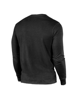 Величественная мужская черная футболка Philadelphia Eagles, двукратных чемпионов Суперкубка, с длинным рукавом из трехслойной ткани.