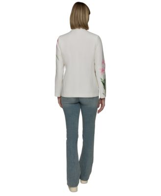 Женский блейзер с цветочным принтом и брюки прямого кроя от KARL LAGERFELD PARIS