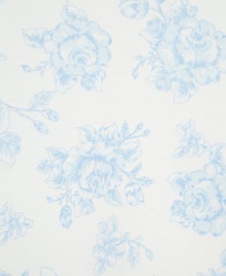 Baby Girls Blue Roses Cotton Gown & Hat, 2 Piece Set