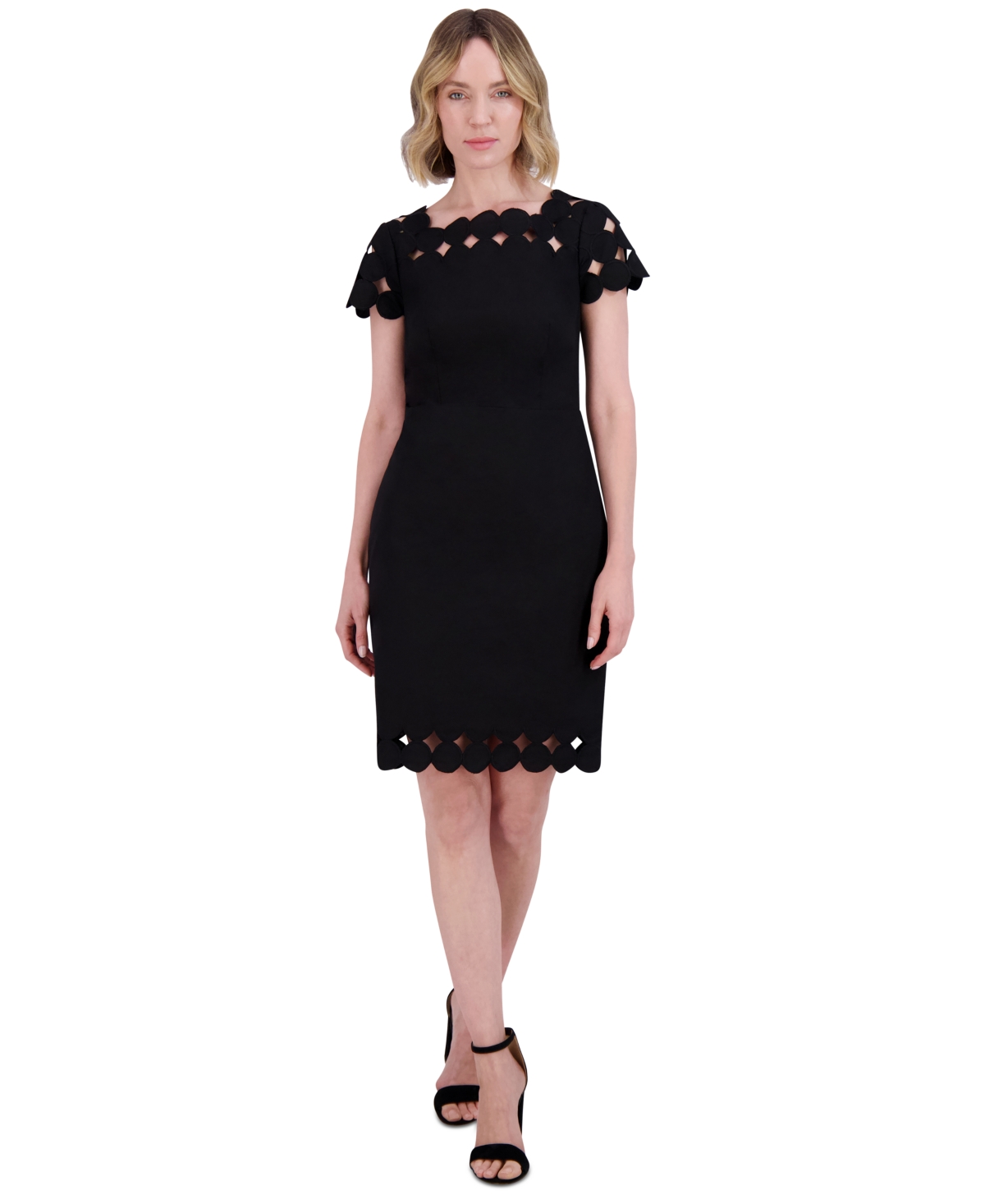 VINCE CAMUTO WOMEN'S SQUARE-NECK CUTOUT SHIFT DRESS 