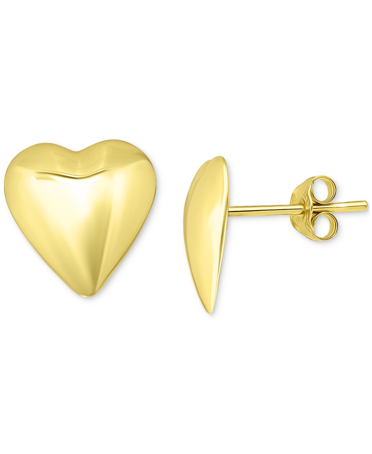 Shop Giani Bernini Sculptural Heart Stud Earrings In Sterling Silver Or 18k Gold-plated Sterling Silver, Exclusively At In Gold Over Silver