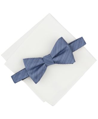 Alfani - Men's Balaton Stripe Bow Tie & Solid Pocket Square Set