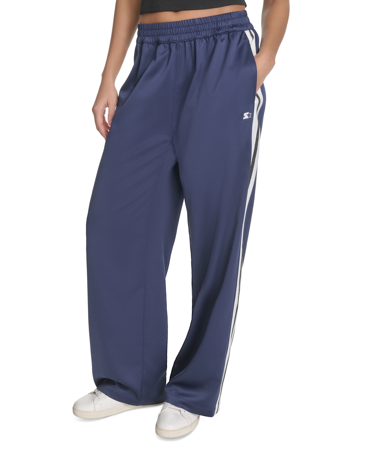 Women's Side-Stripe Full-Length Track Pants - Peacoat
