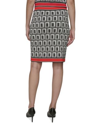 Женская трикотажная юбка-карандаш с гео-принтом от KARL LARGERFELD PARIS
