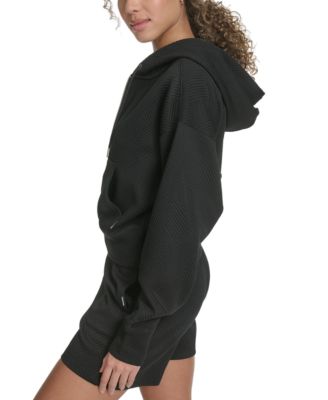 Women's Geo Jacquard Cropped Full-Zip Hoodie