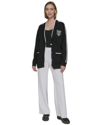 Женский университетский кардиган с нашивкой от КАРЛА ЛАГЕРФЕЛЬДА в ПАРИЖЕ