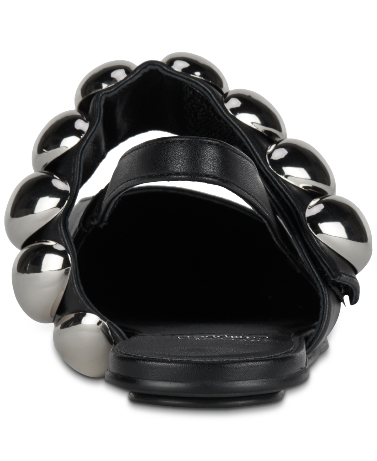 Jeffrey Campbell Manon Dome-studded Slingback Flats In Black Silver