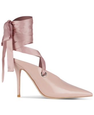 Grateau Sculpted High-Heel Lace-Up Mules