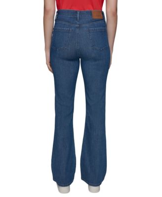 Женские джинсы с блестками на пуговицах в морском стиле от КАРЛА ЛАГЕРФЕЛЬДА в ПАРИЖЕ