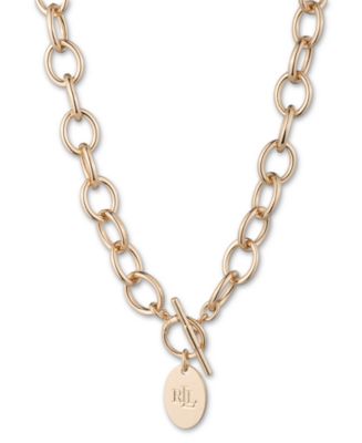 Ralph Lauren ロゴ フロント ネックレス Logo Frontal Necklace Lauren Ralph Lauren Gold Tone Logo Collar Necklace | Dillard's
