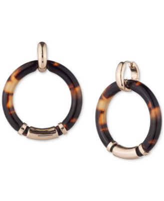 Серьги-капли с дверным молотком Lauren Ralph Lauren в виде золотого панциря черепахи