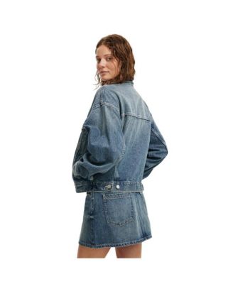 Женская оригинальная джинсовая куртка ИЗ ХЛОПКА