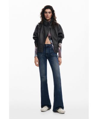 Женская байкерская куртка Desigual оверсайз с эффектом кожи Desigual