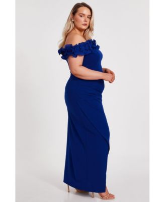 Макси-платье QUIZ Plus размера от Бордо с рюшами