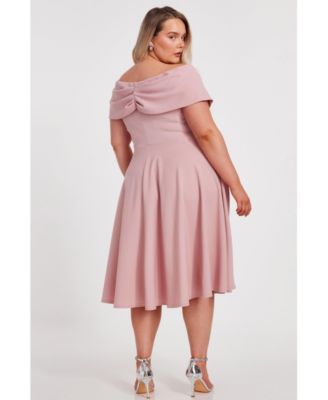 Облегающее миди-платье QUIZ Plus размера Scuba из крепового бардо с запахом для подводного плавания