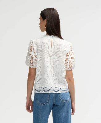 Women s Mock Neck Lace Top