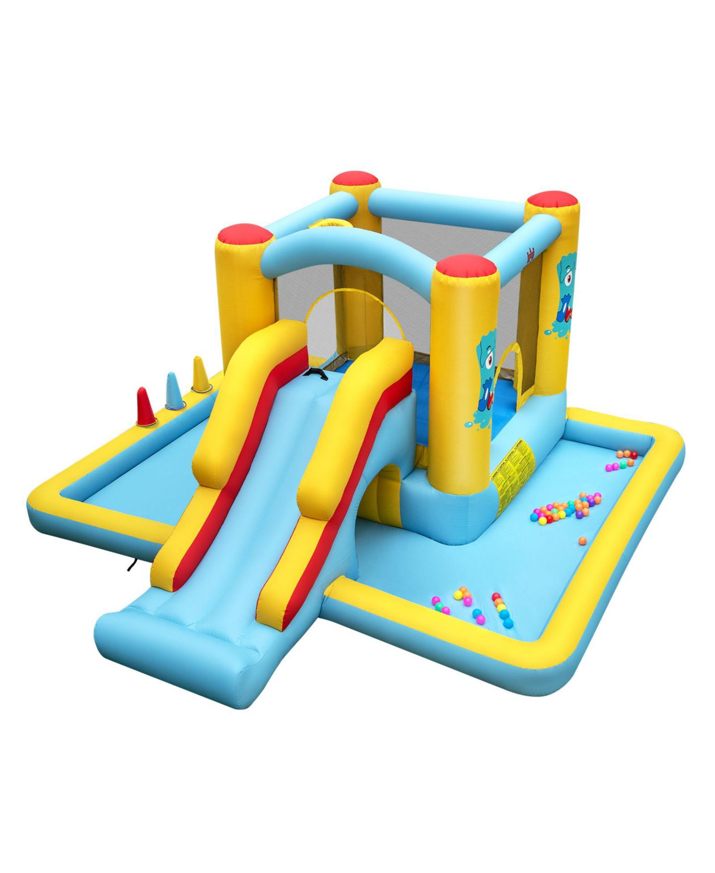 Детская игрушка Slickblue 7-in-1 Bounce House, 200 Lbs Capacity, Ages 3+, цвет: Синий — фото 1
