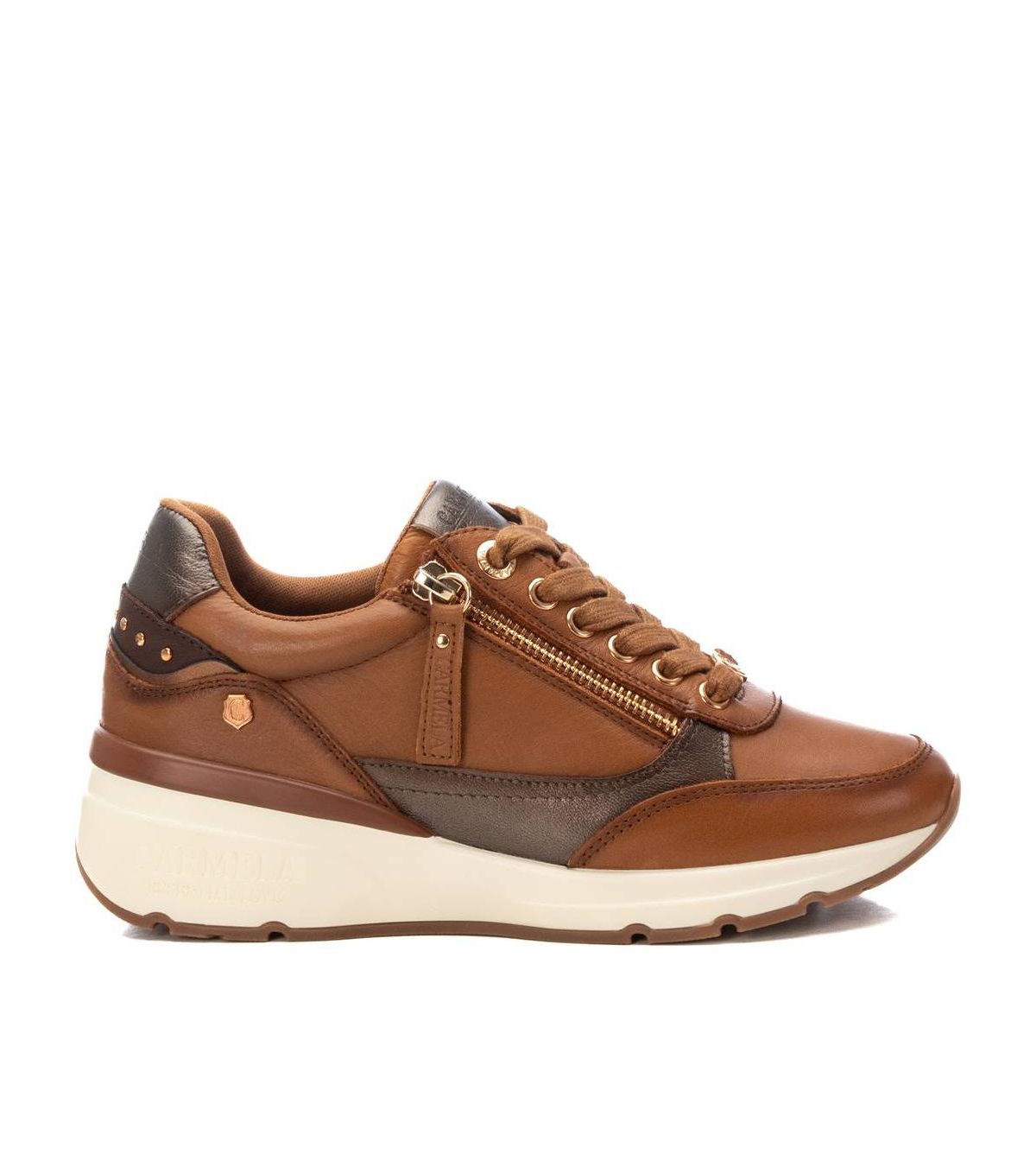 Carmela Collection Women's Leather Casual Sneakers By Xti - Ice