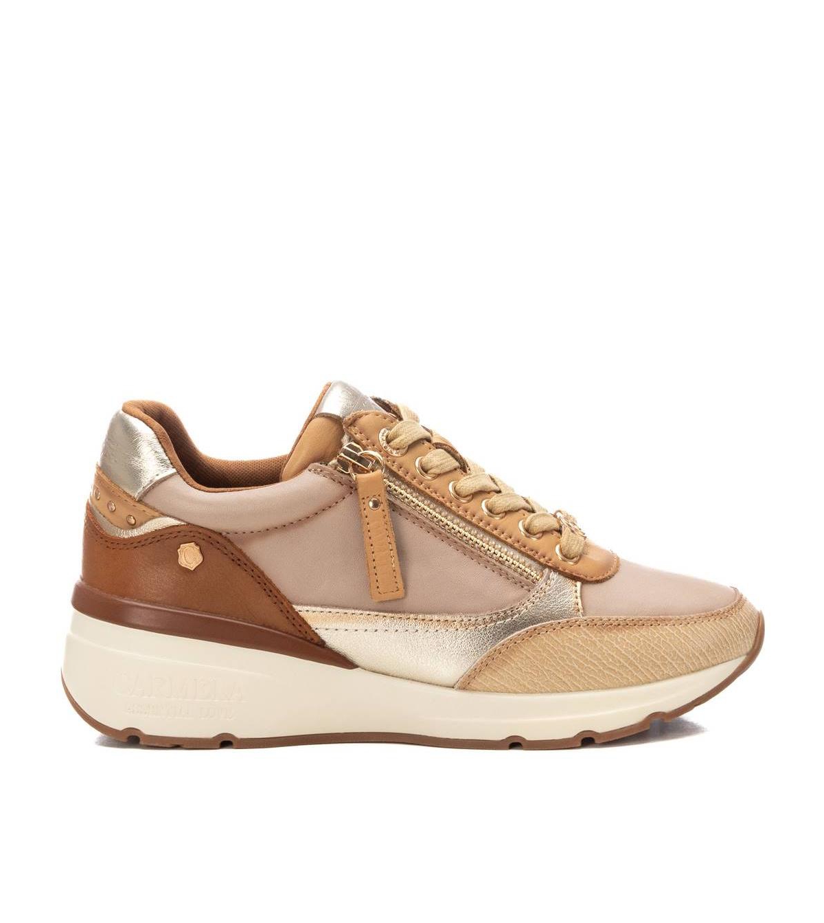 Carmela Collection Women's Leather Casual Sneakers By Xti - Ice