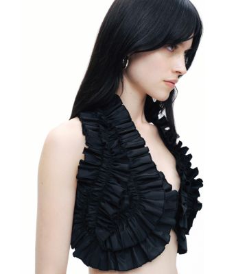 Женский укороченный топ с оборками NOCTURNE