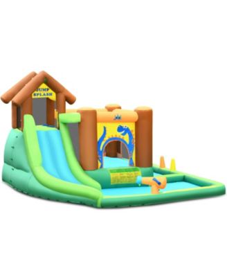 Inflatable Water Slide Bounce House with Climbing Wall Fun Outdoor Playset for Kids