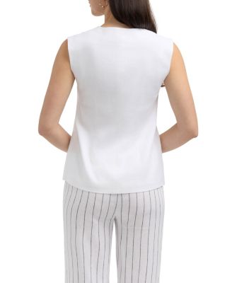 Женский льняной жилет Ellen Tracy с прорезными карманами