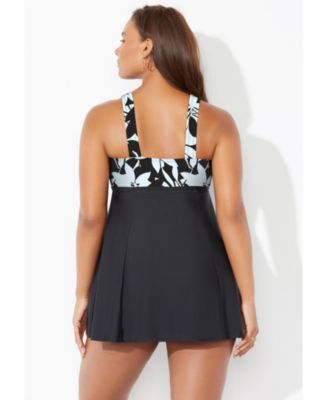 Купальники для всех больших размеров с завязками спереди и V-образным вырезом Swimdress