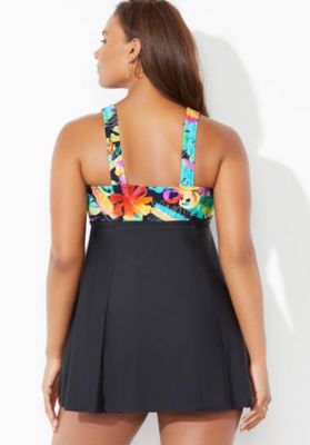Women's Tie Front V-Neck Swimdress