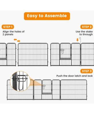 8 Panel 24 Inch Height Pet Fence Indoor Outdoor