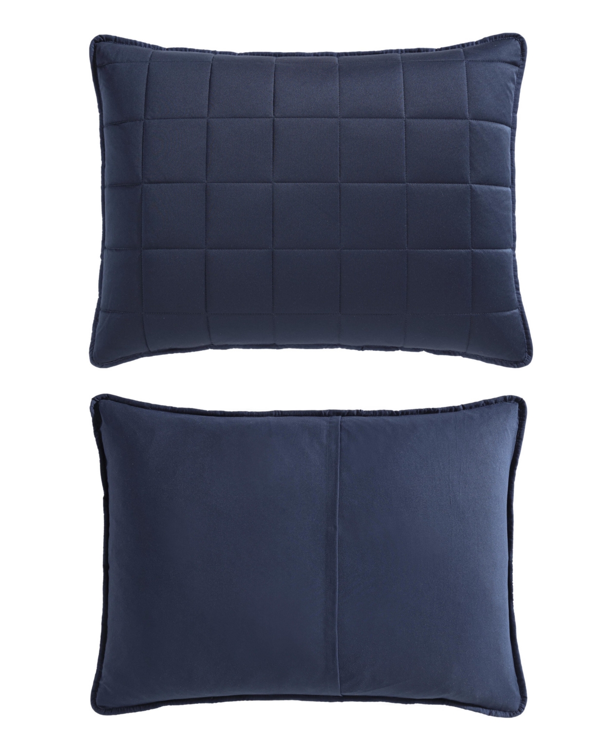 Shop Nautica Closeout!  Solid Brushed Micro Jersey 3-pc. Quilt Set, Full/queen In Captains Blue