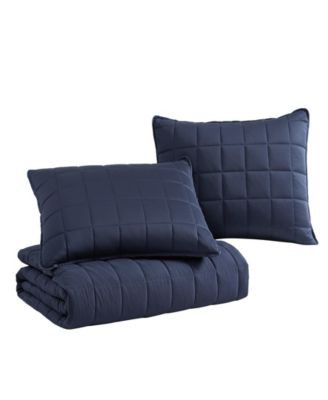 CLOSEOUT! Solid Brushed Micro Jersey 3-Pc. Quilt Set, King